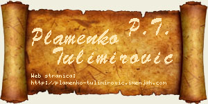 Plamenko Tulimirović vizit kartica